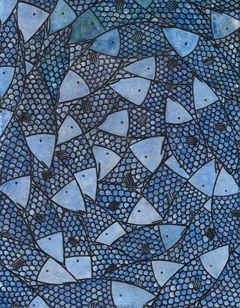 Fish Stick Sardines | Framed Giclee Print on Canvas